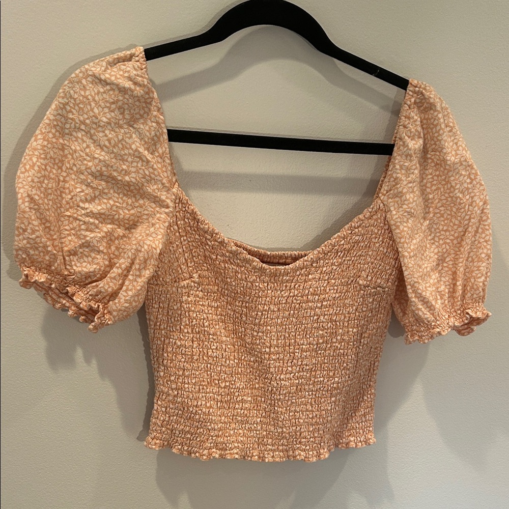 Abercrombie & Fitch Apricot Puff Sleeve Blouse